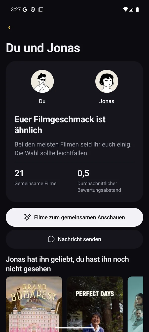 Vergleicht euren Geschmack. Wählt zusammen.