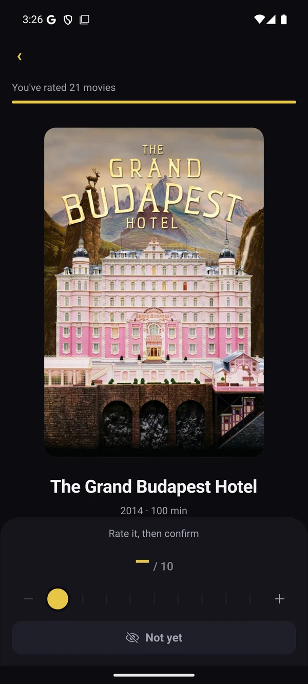 Rate films. Build your taste profile.