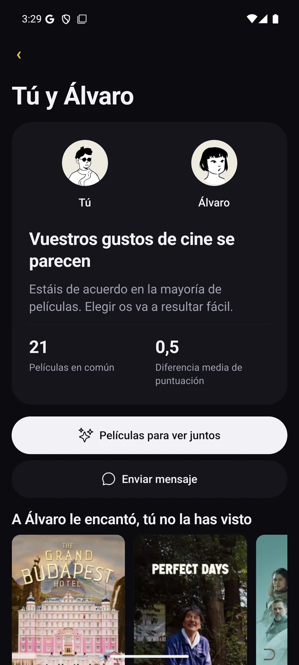 Comparad vuestros gustos y elegid juntos.