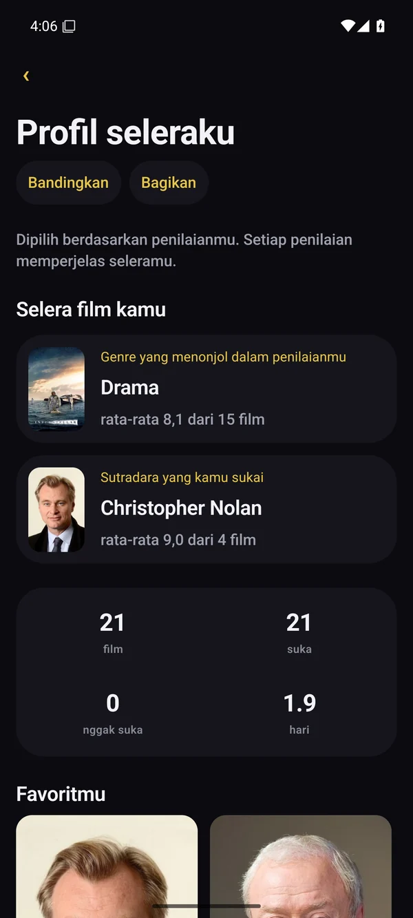 Genre, aktor, dan sutradara yang kamu suka.