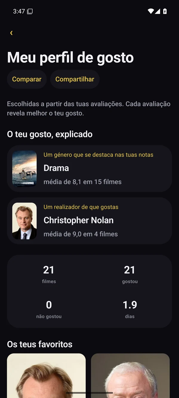 Os gêneros, atores e diretores que você ama.