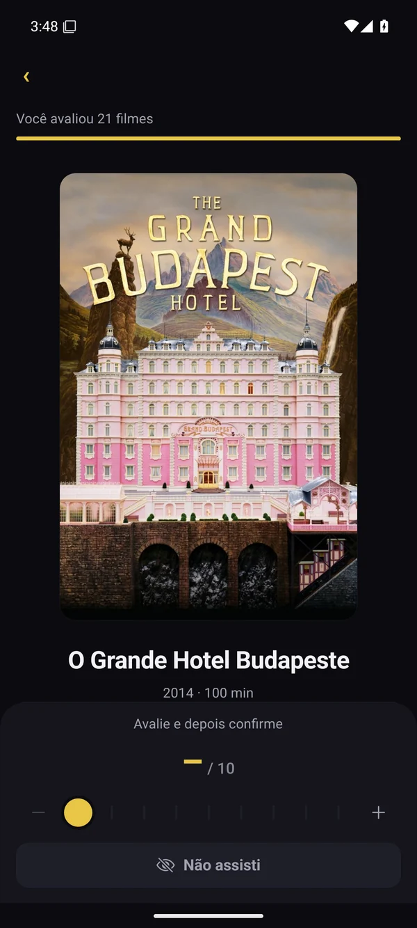 Avalie filmes e descubra seu perfil de cinema.