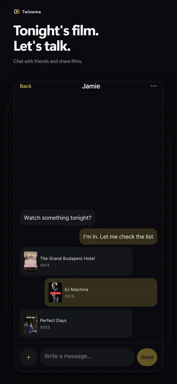 Chat: Talk about tonight's film with friends